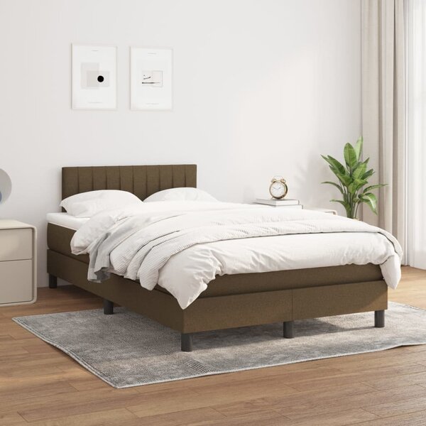 Box spring postel s matrací tmavě hnědá 120x200 cm textil 3140204