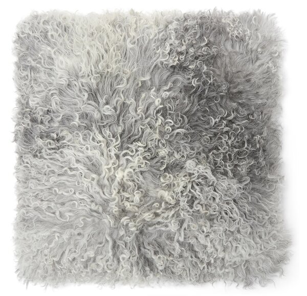 Skinnwille Home Collection Polštář tibetská kožešina přírodní, Natural Grey. 40x40 cm