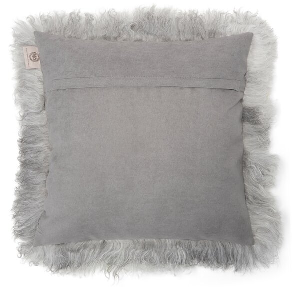 Skinnwille Home Collection Polštář tibetská kožešina přírodní, Natural Grey. 40x40 cm