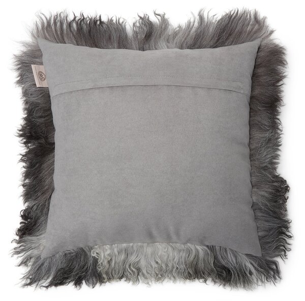 Skinnwille Home Collection Polštář tibetská kožešina přírodní, Natural Grey. 40x40 cm