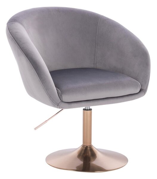 LuxuryForm DESIGN Židle VENICE VELUR na zlatém talíři - světle šedá