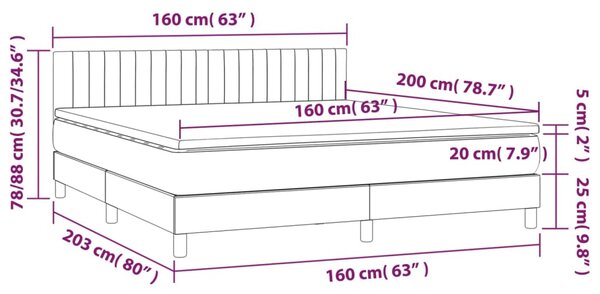 Box spring postel s matrací černá 160x200 cm samet 3141433