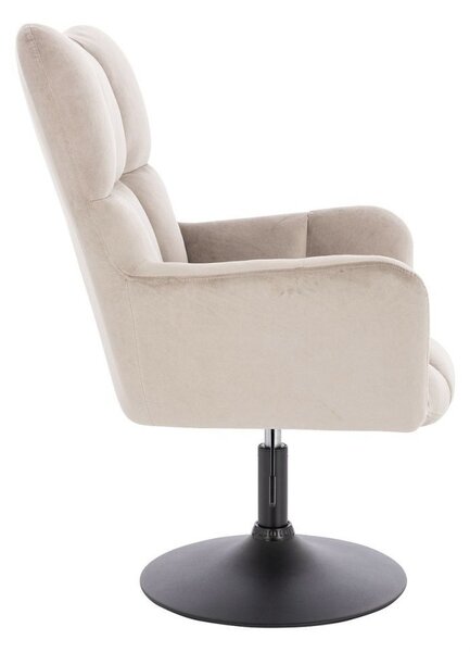LuxuryForm DESIGN Křeslo AURORA VELUR na černém talíři - latte