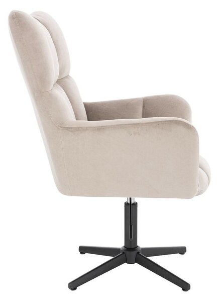 LuxuryForm DESIGN Křeslo AURORA VELUR na černém kříži - latte