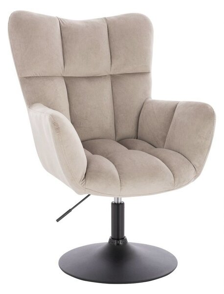 LuxuryForm DESIGN Křeslo AURORA VELUR na černém talíři - latte