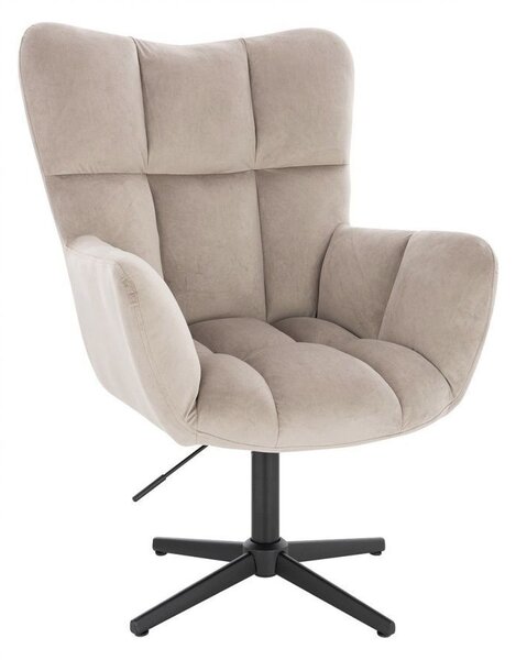 LuxuryForm DESIGN Křeslo AURORA VELUR na černém kříži - latte