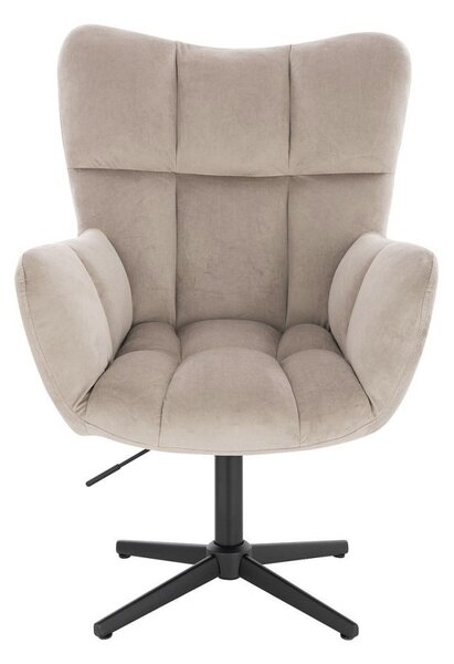 LuxuryForm DESIGN Křeslo AURORA VELUR na černém kříži - latte