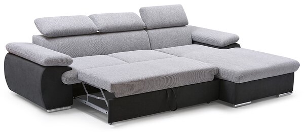Sedací souprava COOL | 281x191 cm | rozkládací + úložný prostor | PRAVÁ | šedo černá 23/15