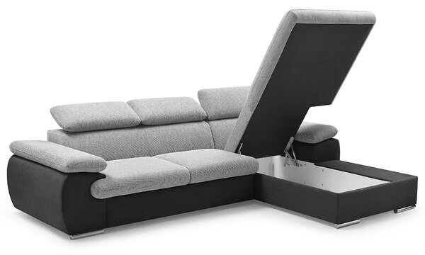 Sedací souprava COOL | 281x191 cm | rozkládací + úložný prostor | PRAVÁ | šedá 06/17