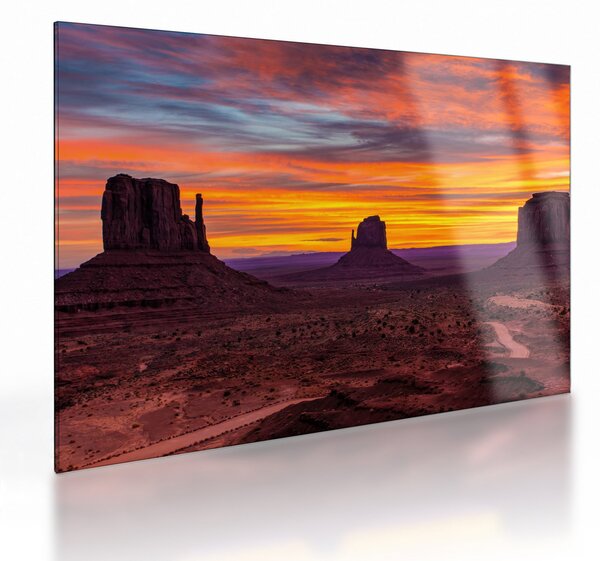 Skleněný obraz - Monument Valley v Arizoně (70x50 cm)