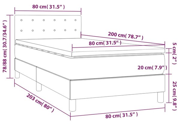 Box spring postel s matrací bílá 80 x 200 cm umělá kůže 3141090