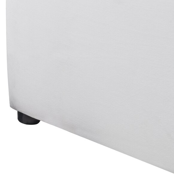 Postel s úložným prostorem BOUSSE Umělý samet Světle šedá 180 x 200 cm