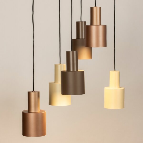 Závěsné designové svítidlo nad stůl Verticolla Brown 6 (LMD)