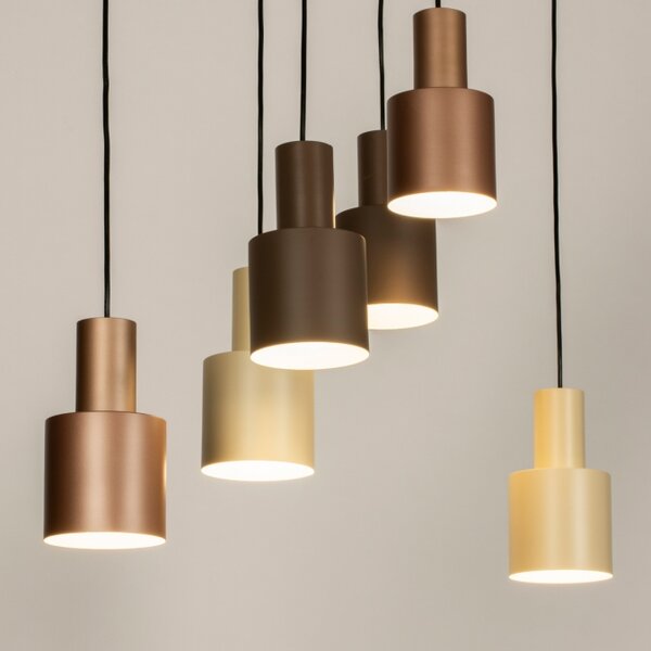 Závěsné designové svítidlo nad stůl Verticolla Brown 6 (LMD)