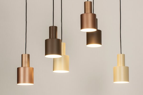 Závěsné designové svítidlo nad stůl Verticolla Brown 6 (LMD)