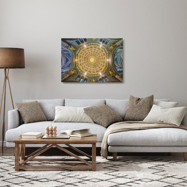 Skleněný obraz stropu Sienského kostela (70x50 cm)