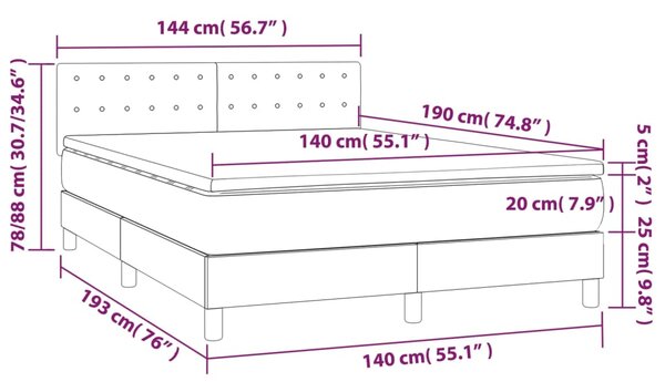 Box spring postel s matrací černá 140 x 190 cm textil 3140931