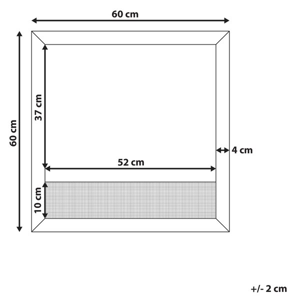 Zrcadlo ROSELL 60 cm 60 cm Světle hnědá