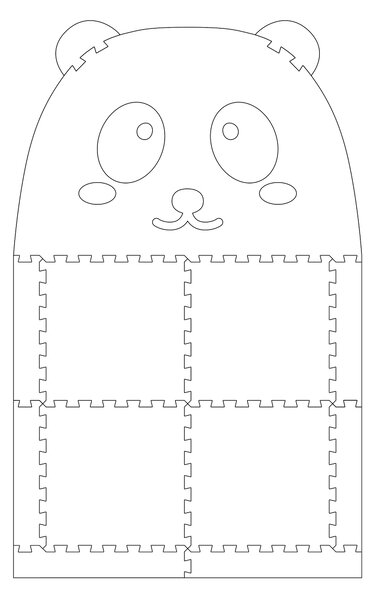 Vylen Designová puzzle podlaha Panda Bílá