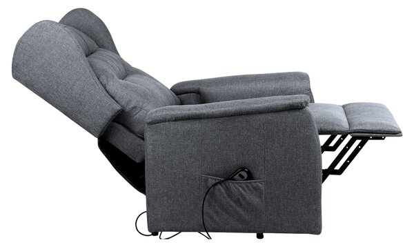 Vikio Relaxační el. polohovací křeslo světle šedá látka TKR109S