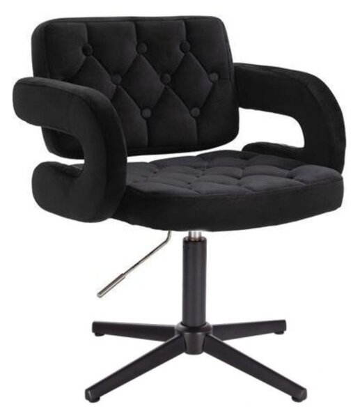 LuxuryForm DESIGN Židle ADRIA VELUR na černém kříži - černá