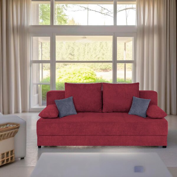 ROZKLÁDACÍ POHOVKA, textil, kompozitní dřevo, bobulová P & B - Rozkládací pohovky, Online Only