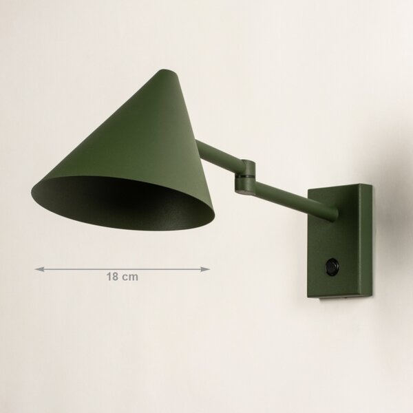 Nástěnné designové svítidlo s vypínačem Florentia Green (LMD)