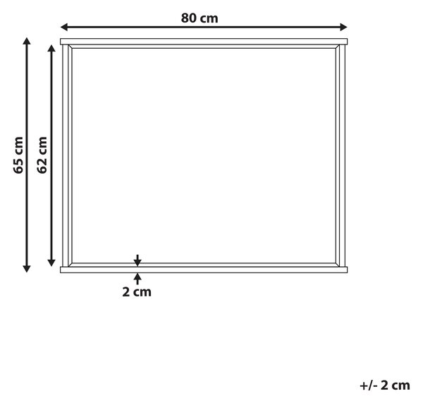 Zrcadlo ROSELL 80 cm 65 cm Světle hnědá