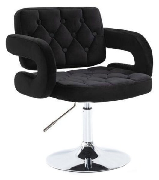 LuxuryForm DESIGN Židle ADRIA VELUR na stříbrném talíři - černá