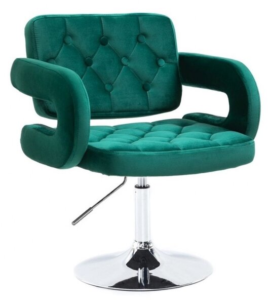 LuxuryForm DESIGN Židle ADRIA VELUR na stříbrném talíři - zelená