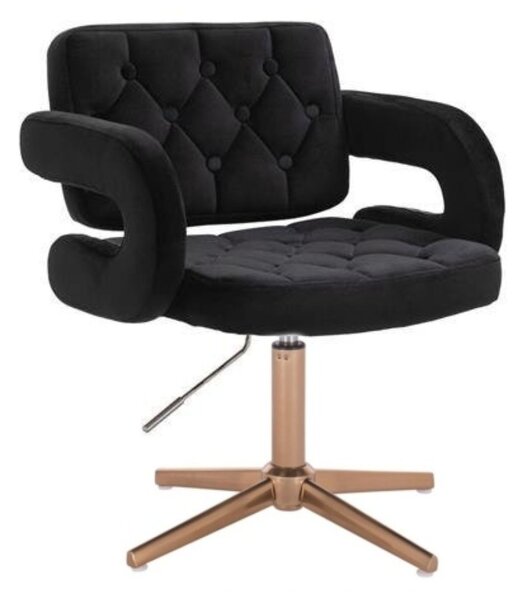 LuxuryForm DESIGN Židle ADRIA VELUR na zlatém kříži - černá