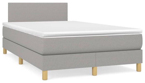 Box spring postel s matrací světle šedá 120x190 cm textil 3269758