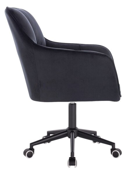 LuxuryForm DESIGN Křeslo AMALFI VELUR na černé podstavě s kolečky - černé