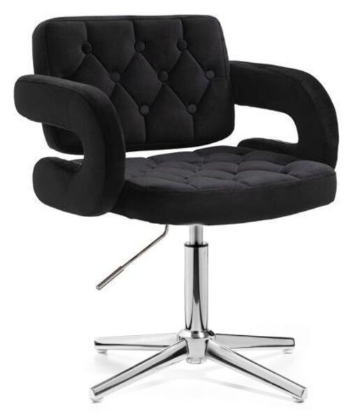 LuxuryForm DESIGN Židle ADRIA VELUR na stříbrném kříži - černá