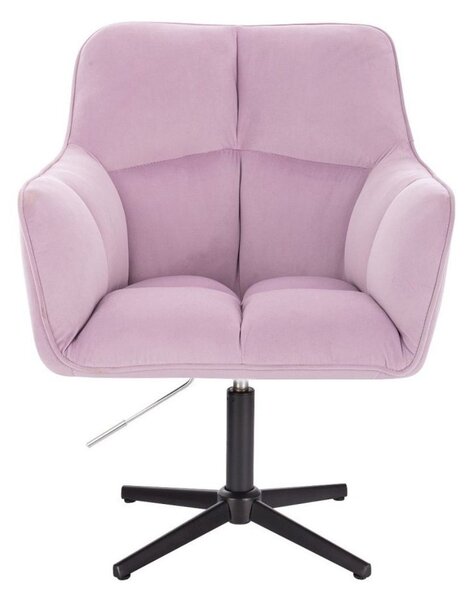 LuxuryForm DESIGN Křeslo AMALFI VELUR na černém kříži - levandule