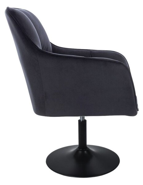 LuxuryForm DESIGN Křeslo AMALFI VELUR na černém talíři - černé
