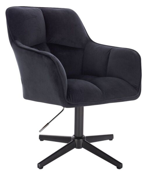 LuxuryForm DESIGN Křeslo AMALFI VELUR na černém kříži - černé