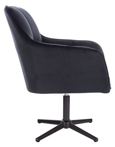 LuxuryForm DESIGN Křeslo AMALFI VELUR na černém kříži - černé