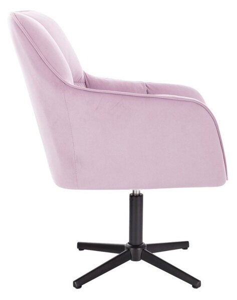 LuxuryForm DESIGN Křeslo AMALFI VELUR na černém kříži - levandule