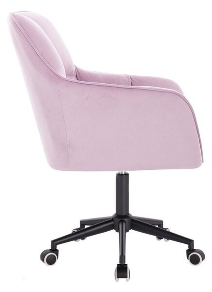 LuxuryForm DESIGN Křeslo AMALFI VELUR na černé podstavě s kolečky - levandule
