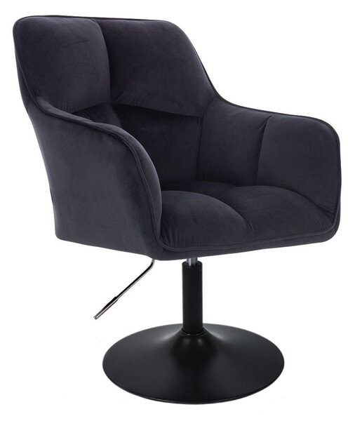 LuxuryForm DESIGN Křeslo AMALFI VELUR na černém talíři - černé