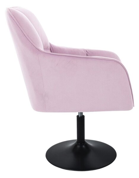 LuxuryForm DESIGN Křeslo AMALFI VELUR na černém talíři - levandule
