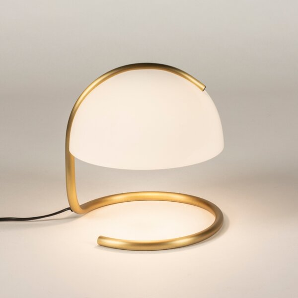 Stolní skleněná lampa Art Deco White and Gold (LMD)