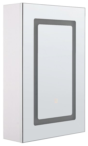 Nástěnná zrcadlová skříňka do koupelny LED CONDOR 40 cm 60 cm Bílá
