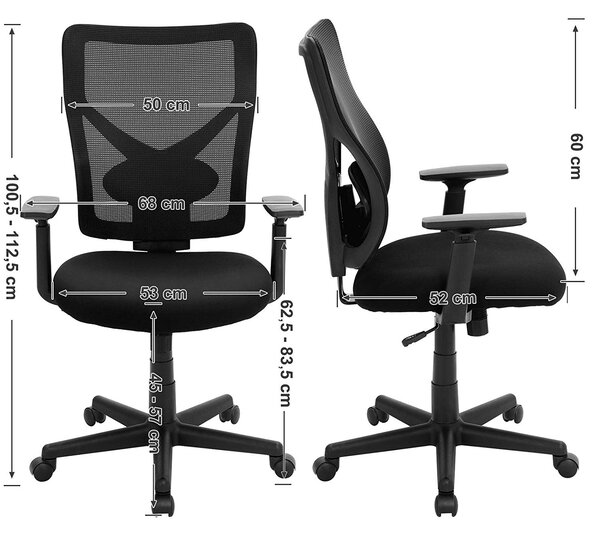 SONGMICS Kancelářská židle Karhone černá