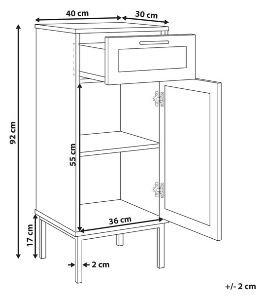 Skříňka do koupelny ROSELL 40 cm Světle hnědá