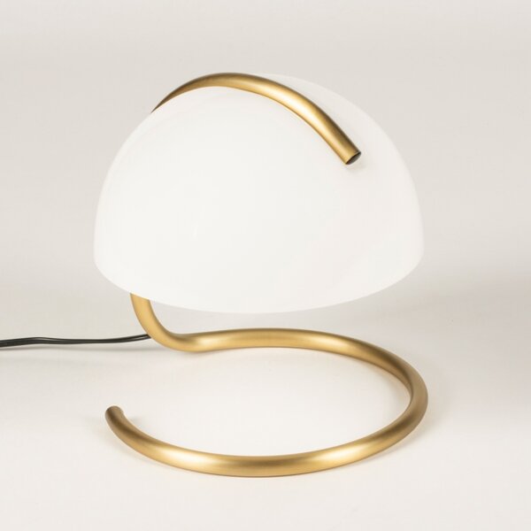 Stolní skleněná lampa Art Deco White and Gold (LMD)