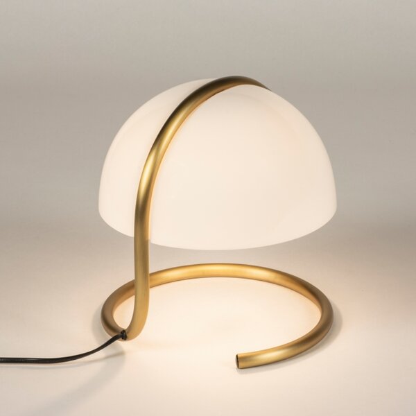 Stolní skleněná lampa Art Deco White and Gold (LMD)