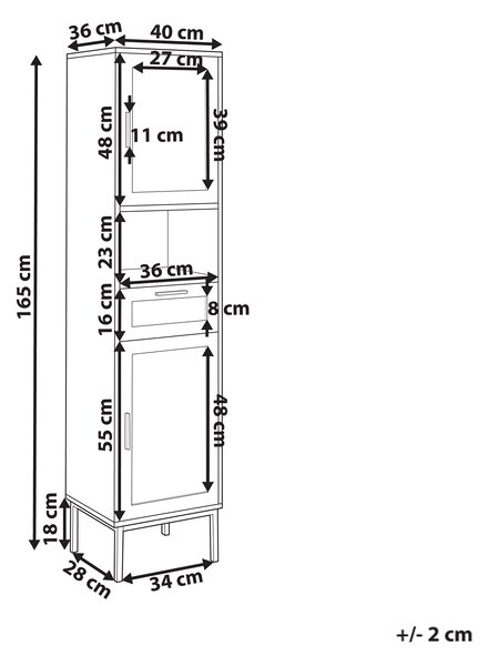 Skříňka do koupelny ROSELL 40 cm Světle hnědá