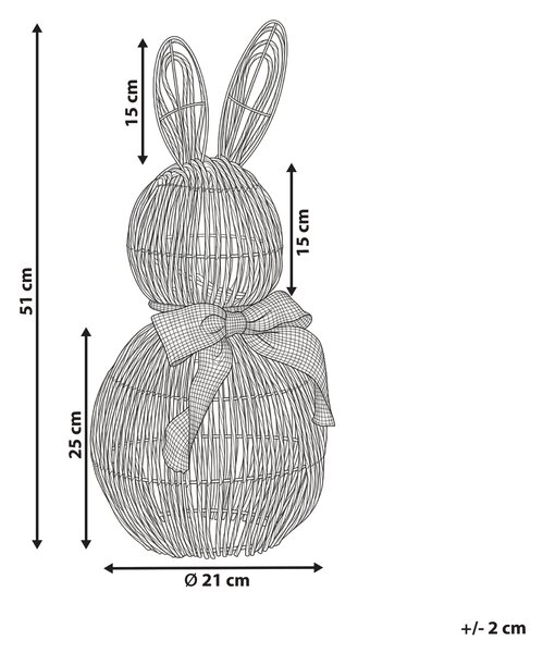 LED dekorace Králík NAUVO Umělý ratan Hnědá